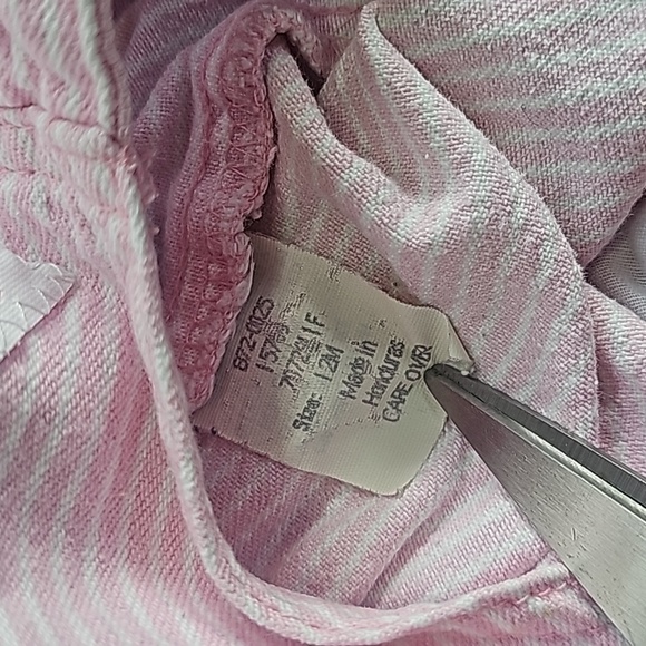 Baby Oshkosh B'Gosh Pink White Stripes Girls Overalls - Picture 3 of 8